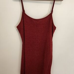 SHEIN Curve Burgundy Slip Dress